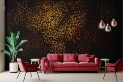 Abstract Pop Art Gold Wallpaper