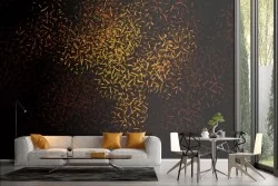 Abstract Pop Art Gold Adhesive Wallpaper