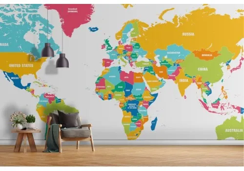 Modern World Map Wallpaper