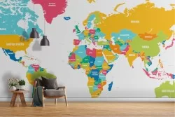 Modern World Map Wallpaper