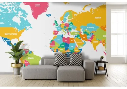 Modern World Map Wallpaper 2