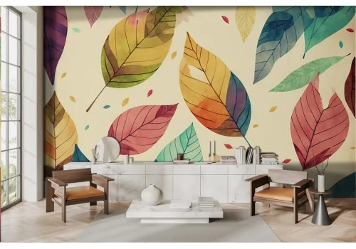Artistic Colored Leaves Wallpaper -a172