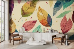 Carta da parati Foglie Colorate artistiche