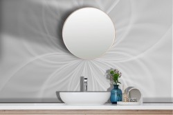 Artistic Stylized Flower Adhesive Wallpaper White