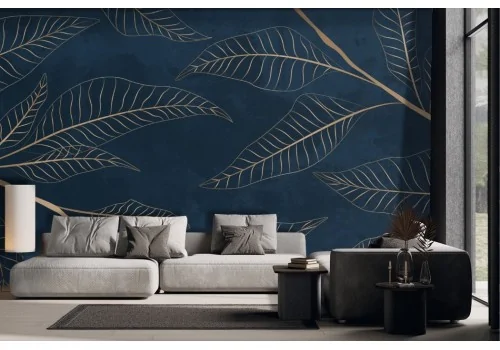 Tropical nature wallpaper gold refined leaves -a179