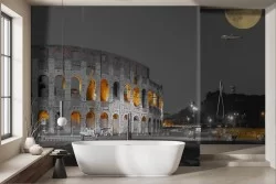 Nighttime Rome wallpaper Colosseum moon