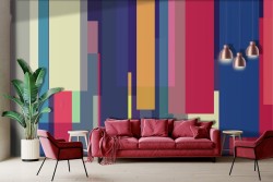 Carta da parati astratta righe colorate artistica