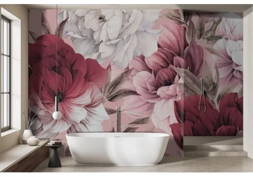 Elegant nature red rose floral wallpaper -a187