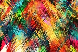 Wallpaper Design and Styles Abstract Flora and Fauna Tropical Leaves