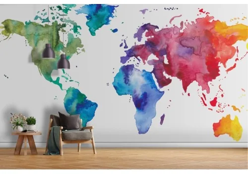 Carta da parati mondo moderno colorato astratto