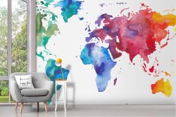 Carta da Parati mappamondo colorato