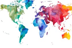 Carte da Parati mappamondo colorato