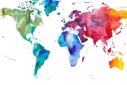 Carte da Parati mappamondo colorato