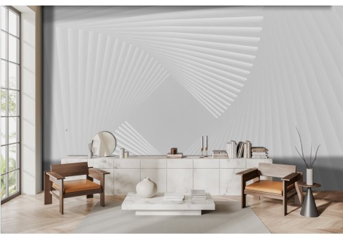 Minimal wallpaper white stripes 3D effect