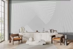 Minimal wallpaper white stripes 3D effect