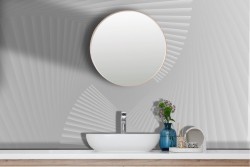 Adhesive Wallpaper Minimal white stripes 3D effect