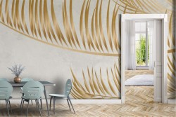 Elegant golden leaves wallpaper