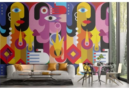 Modern colorful geometric wallpaper 2