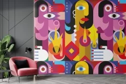 Colorful geometric wallpaper