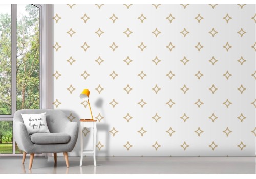 White wallpaper with golden diamonds 2