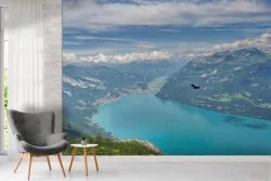 Carta da Parati lago in montagna paesaggio