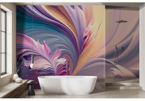 Pink and blue wave wallpaper