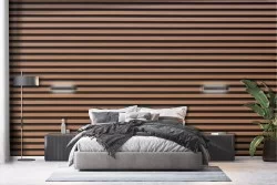 Black minimal golden striped wallpaper