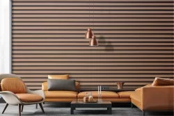 Adhesive Wallpaper black golden stripes minimal