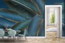 Modern golden leaves wallpaper