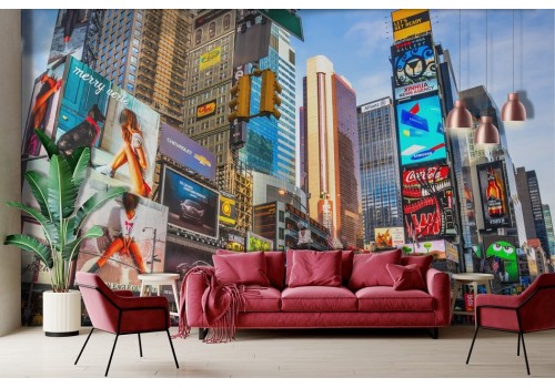 Colorful modern New York city wallpaper