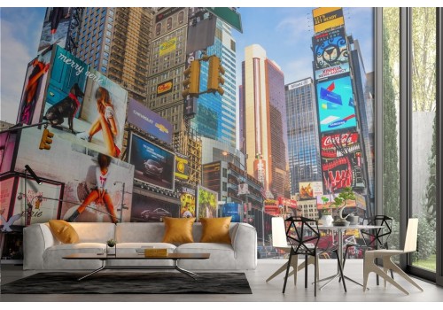 Carta da parati città New York colorata moderna 2