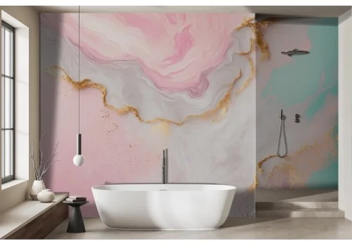 Wallpaper abstract shades of pink and gold -a204