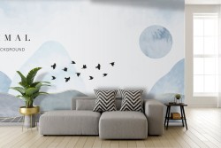 Adhesive Wallpaper Abstract Mountains Shades of White Gray