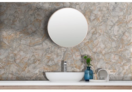 Abstract marble style wallpaper in orange and gray 2