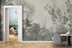 Carta da Parati Adesiva foresta tropicale verde