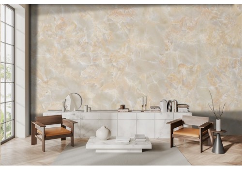 Abstract marble effect wallpaper in cream Havana