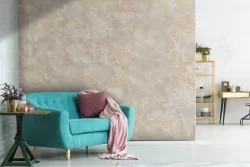 Cream and Havana marble wallpaper