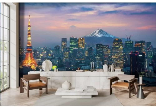 Metropolitan city wallpaper lights and sunset