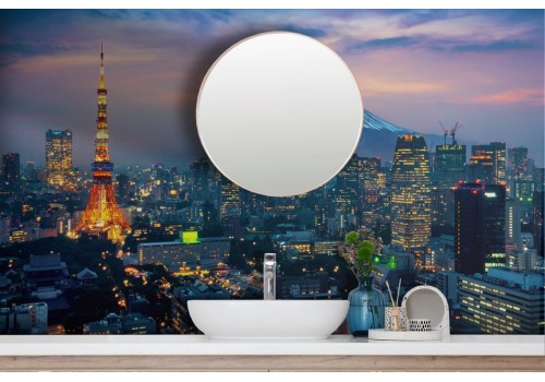 Metropolitan city wallpaper lights and sunset 2