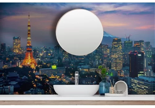 Metropolitan city wallpaper lights and sunset 2