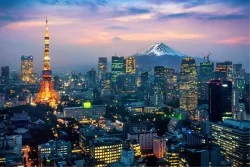 Carte da Parati città luci e tramonto