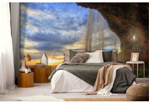 Nature wallpaper waterfall and sunset 2