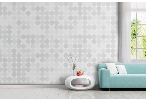 Carta da parati palline geometriche su sfondo bianco