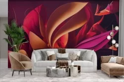 Japanese Oriental Leaves Adhesive Wallpaper