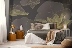 Carta da Parati Fiori Foglie Luxury Stilizzata Natura