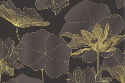 Wallpaper Design and Styles Flora and Fauna Flowers Leaves Luxury Stylized Nature