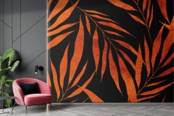 Tropical zen leaves wallpaper