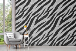Adhesive Wallpaper in black and white zebra pattern