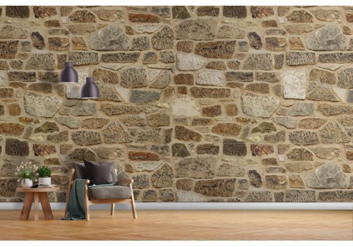 Stone tile wallpaper covering