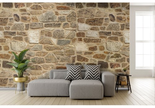 Stone tile wallpaper covering 2